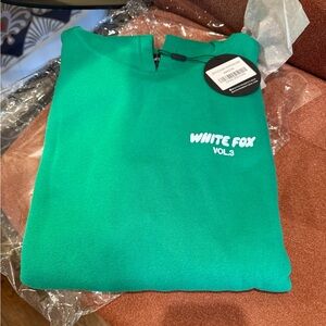 White Fox Green Hoodie